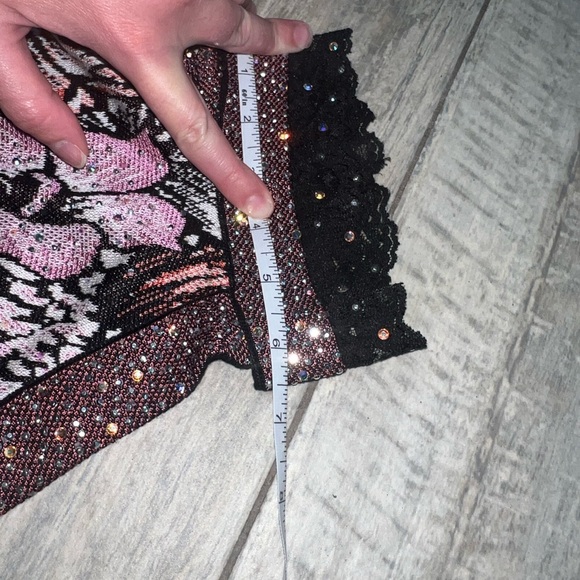 St. John evening halter top. Pink and black. Backless. Bejeweled. small/petite - Picture 7 of 13